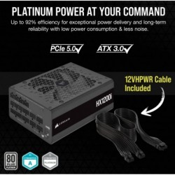 Corsair HX1200i ATX High Performance Platinum PSU, ICUE...