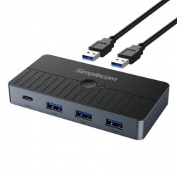 Simplecom KM320 2-Way SuperSpeed USB Switch 4-Port Hub...