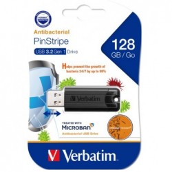 Verbatim 128GB Antibacterial Pinstripe USB 3.0 Drive...