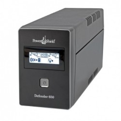 PowerShield Defender 650VA UPS, AVR, LCD display, 2 AU...