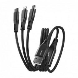 Pisen Braided 3-in-1 USB-A to Lightning   USB-C...