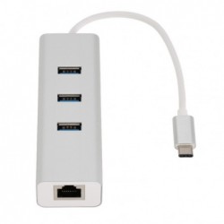 Astrotek USB-C to LAN   3 Ports USB3.0 Hub Gigabit RJ45...