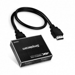 Simplecom CM412 HDMI 2.0 1x2 Splitter 1 IN 2 Out 4K@60Hz...