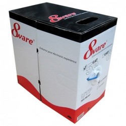8Ware Cat5E 100m Solid Copper Cable Roll on Box with...