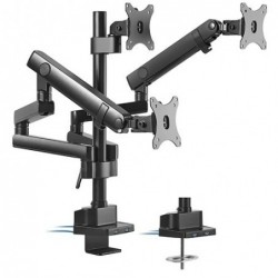 Brateck Triple Monitor Aluminum Slim Pole Held Mechanical...