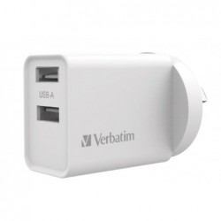 Verbatim USB Charger Dual Port 2.4A each Total 5v 3.4A...