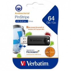 (LS)Verbatim 64GB Antibacterial Pinstripe USB 3.0 Drive...