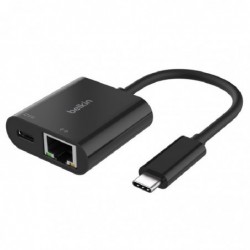 Belkin Connect USB-C to Ethernet   Charge Adapter - Black...