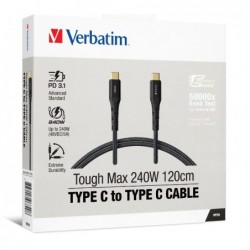 Verbatim Cable 240W USB-C to USB-C 120CM, PD 3.1 and QC...