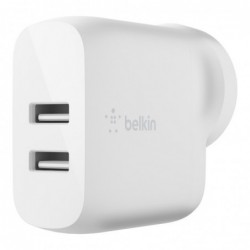 Belkin BoostCharge 24W Dual USB-A Wall Charger - White...