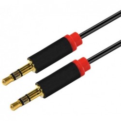 Astrotek 1m Stereo 3.5mm Flat Cable Male to Male Black...