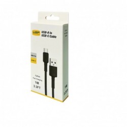 USP BoostUp Braided USB-C to USB-A Cable (1M) Black -3A,...