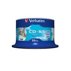 Verbatim CD-R 700MB 50Pk White InkJet 52x Superior ink...