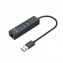 Simplecom CHN420 Black Aluminium 3 Port SuperSpeed USB...
