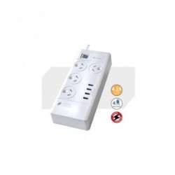 Sansai 4 Outlets & 4 USB Outlets Surge Protected...