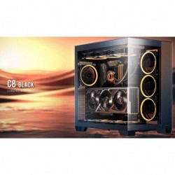 Antec C8 ATX, E-ATX. mATX, Seamless Edge View Front and...