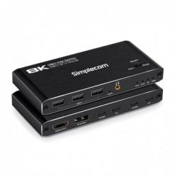 Simplecom KM470 2-Port USB-C KVM Switch 8K Docking...
