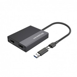 Simplecom DA369 USB 3.0 or USB-C to Dual 4K HDMI 2.0...