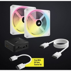 Corsair iCUE LINK QX140 RGB 140mm PWM PC Fans Starter Kit...