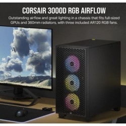 Corsair 3000D RGB AIRFLOW Mid-Tower PC Case - Black, ATX,...
