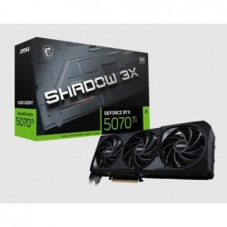 MSI nVidiaGeForce RTX™ 5070 Ti 16G SHADOW 3X OC, PCI Express® Gen 5, Boost: 2482 MHz, CUDA 8960 Units, 16GB GDDR7, HDMI™