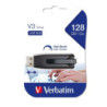 Verbatim Store'n'Go V3 USB 3.2 SuperSpeed Drive 128GB - Backup Storage, Grey, Windows, Mac, Linux Compatible.