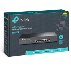 TP-Link TL-SG1008 8-Port Gigabit Unmanaged Switch 13' Desktop Rackmountable Steel Case Fanless Supports MAC address 802.1p/DS