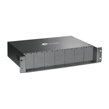 TP-Link MC1400 19' 2U Rackmount Chassis for 14-Slot Media Converters, Redundant Power Supply, Hot-Swappable, Mounted,Two Cool