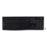 Logitech K270 2.4 GHz Wireless Full Size Keyboard 128-bit AES encryption 24-month battery life Spill resistant Durable UV-coa