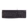 Logitech K120 Wired Keyboard Quiet typing Spill-resistant Durable keys Thin profile Curved space bar Adjustable tilt legs