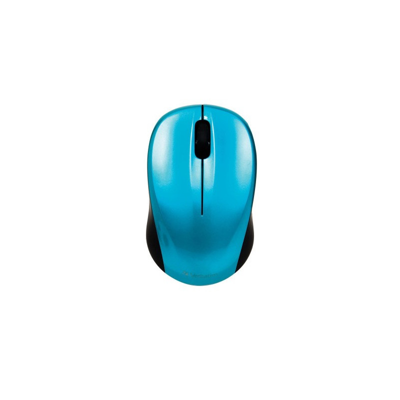 Verbatim GO Nano Caribbean Blue Mouse Wireless 2.4GHz Wireless Optical, Ultra Compact, 3 Buttons, 1600dpi, Nano Receiver