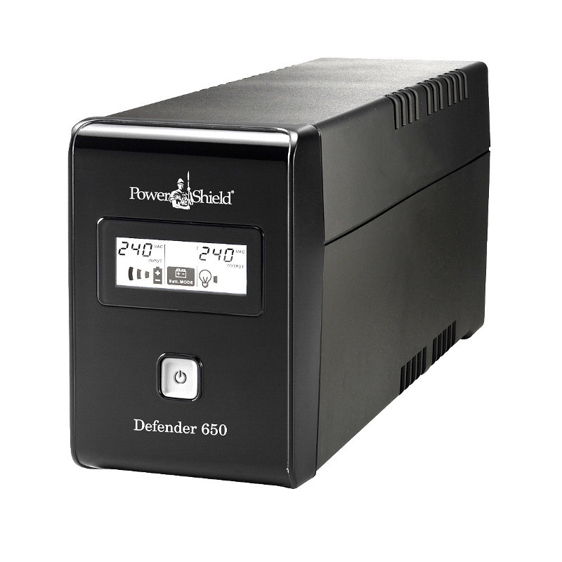 PowerShield Defender 650VA/390W UPS, AVR, LCD display, 2 AU outlets, user-replaceable batteries, 2-year warranty