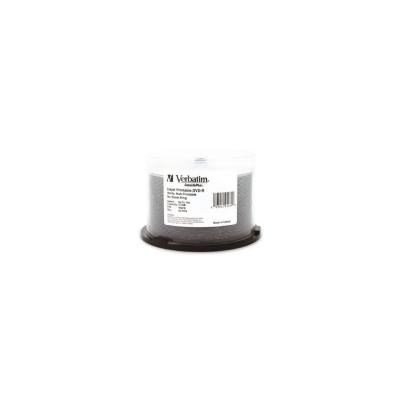 Verbatim DVD-R 4.7GB 50Pk White Wide Inkjet 16x