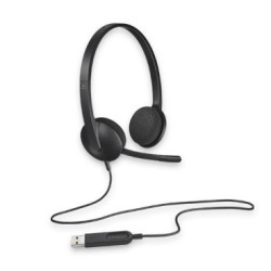 Logitech H340 Plug-and-Play USB Headset with Noise Cancelling Microphone Comfort Design for Windows Mac Chrome 2yr wty Headph