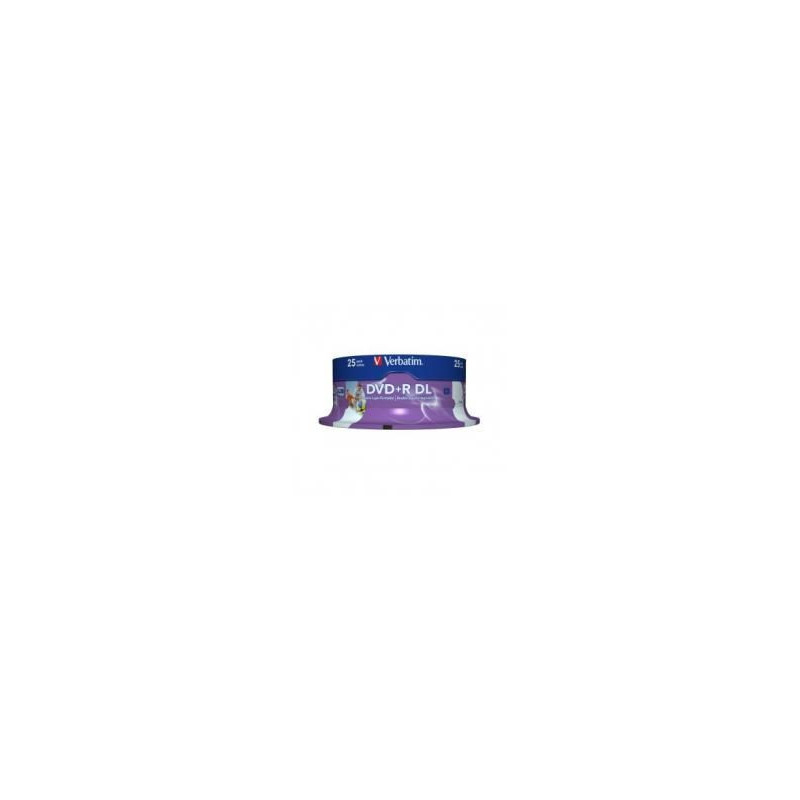 Verbatim DVD R DL 8.5GB 25Pk White Wide Inkjet 8x