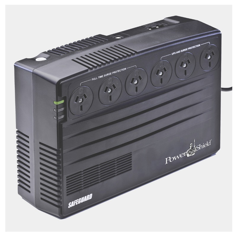 PowerShield SafeGuard 750VA/450W Line Interactive UPS, AVR, surge protection, 6 AUS sockets, wall mountable, 2-year warranty