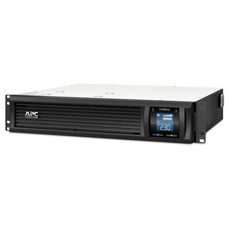 APC Smart-UPS C 2000VA/1300W Line Interactive UPS, 2U Rackmount, 230V/16A Input, 6xIEC C13 Outlets, Lead Acid Battery, Graphi