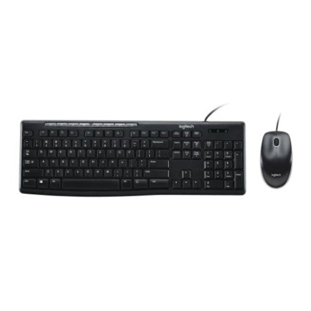 Logitech MK200 USB Media Keyboard and Mouse Combo - 1000dpi USB Full-size Keyboard, Thin profile, play/pause, volume, the Int