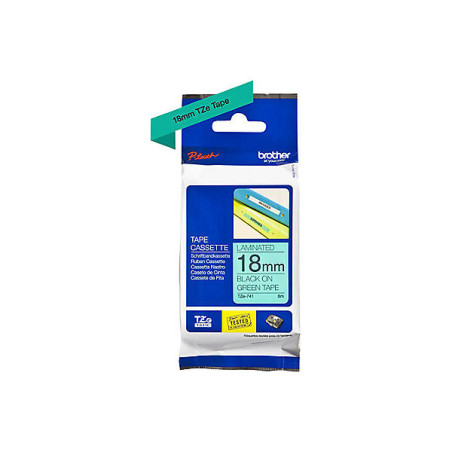 Brother 18mm Blk on Green Tape