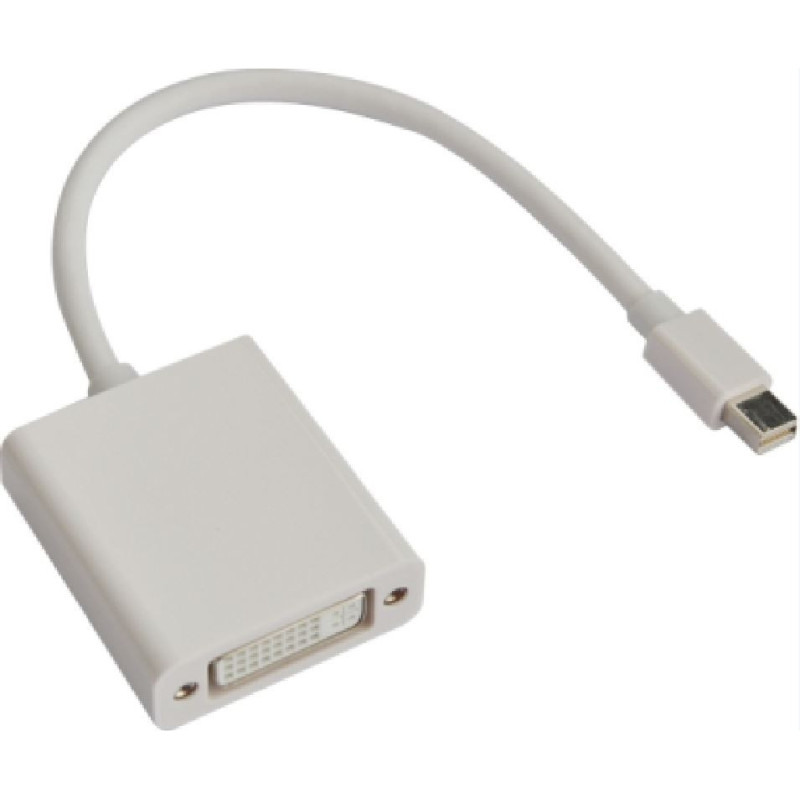 Astrotek Mini DisplayPort DP to DVI Cable 20cm - 20 pins Male to 24 5 pins Female Nickle RoHS