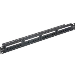 Astrotek 24 Ports UTP Patch Panel CAT6 RJ45 for 19' 1RU Rack Mount Data Network Cabinet Server PCB Type 110/Krone 3U' Black