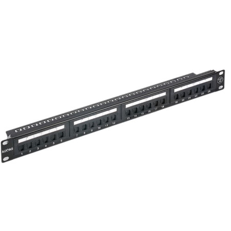 Astrotek 24 Ports UTP Patch Panel CAT6 RJ45 for 19' 1RU Rack Mount Data Network Cabinet Server PCB Type 110/Krone 3U' Black