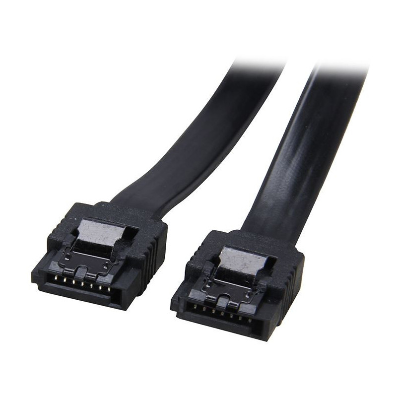 Astrotek SATA 3.0 Data Cable 30cm 7 pins Straight to 7 pins Straight with Latch Black Nylon Jacket 26AWG