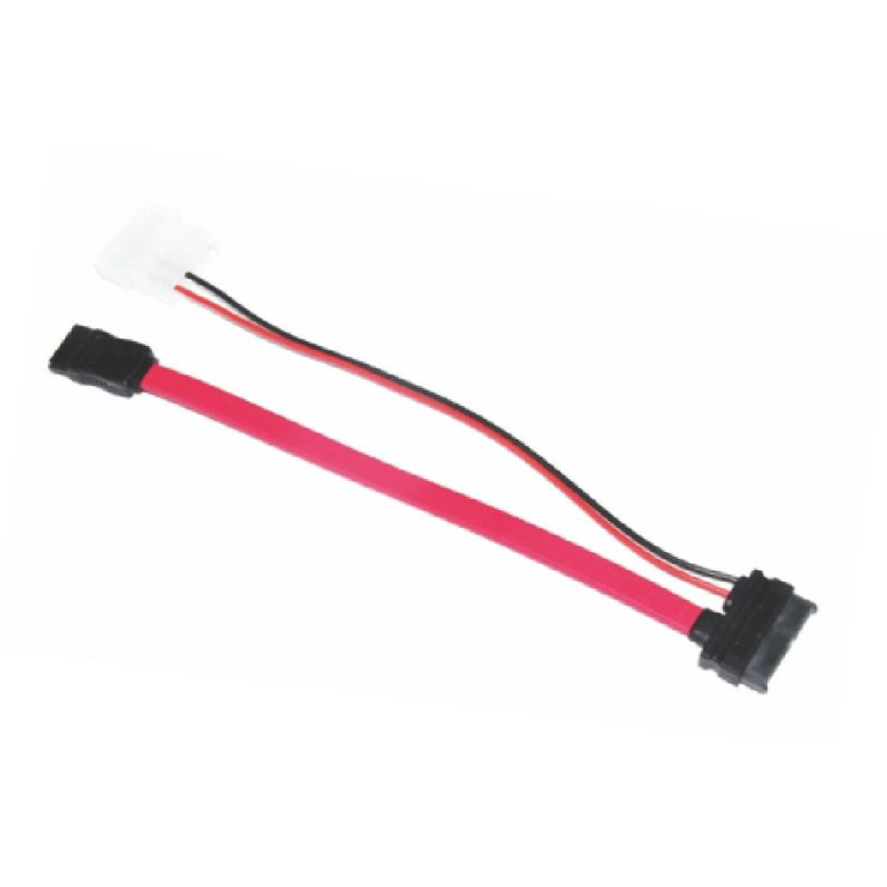 Astrotek Slim SATA Cable 30cm   10cm 6 pins   7 pins to 4 pins   7 pins Red Colour