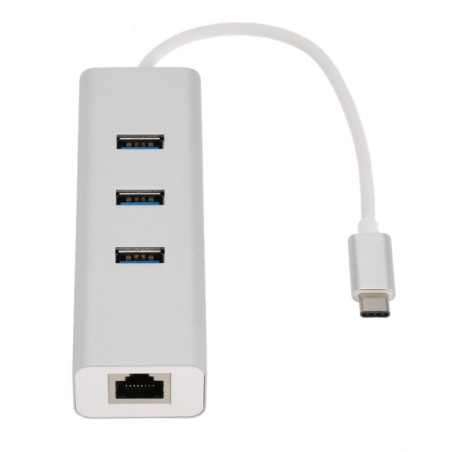 Astrotek USB-C to LAN   3 Ports USB3.0 Hub Gigabit RJ45 Ethernet Network Adapter Converter 15cm for iPad Pro Macbook Air Sams