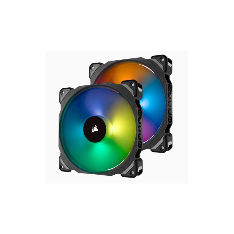 Corsair ML140 PRO RGB 2 Fan Pack with Lighting Node Pro, 140mm Premium Magnetic Levitation RGB LED PWM Fan (LS)