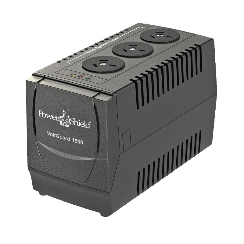PowerShield VoltGuard 1500VA/750W Voltage Regulator, protects sensitive equipment from voltage fluctuations, 2-year warranty