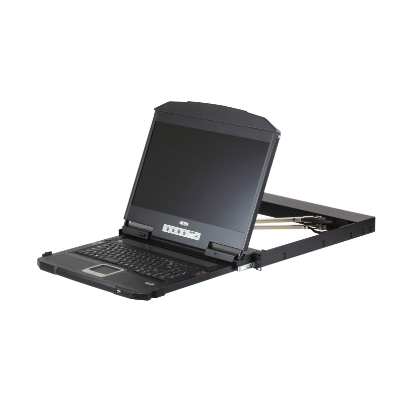 Aten Rackmount Dual Rail LCD Console VGA,HDMI,DVI & USB w/ 18.5' LCD Display, 1x Custom KVM Cable Included, 1920x1080@60hz Di