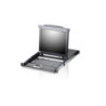 Aten Rackmount KVM Switch Single Rail 8 Port VGA PS/2-USB w/ 17' LCD Display, 2x Custom KVM Cables, 1280x1024@75hz Display, L