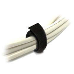 8Ware 25m x 12mm Velcro Wide Cable Tie Hook & Loop Continuous One Sided Self Adhesive Fastener Sticky Tape Roll Black